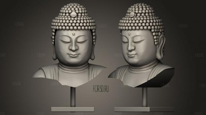 Buddha head on padiment 3d stl модель для ЧПУ