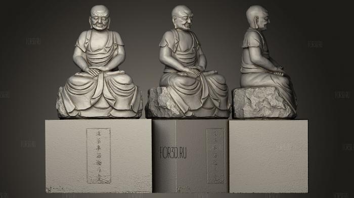 Buddhist Statue on big plinth stl model for CNC