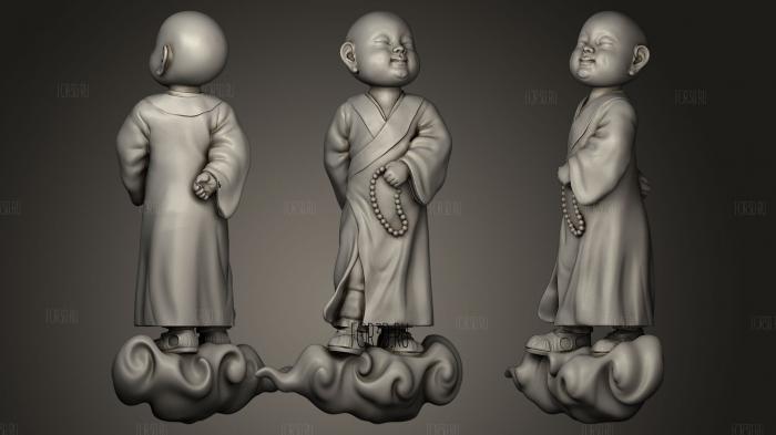 Little Monk staying on the cloud stl model for CNC