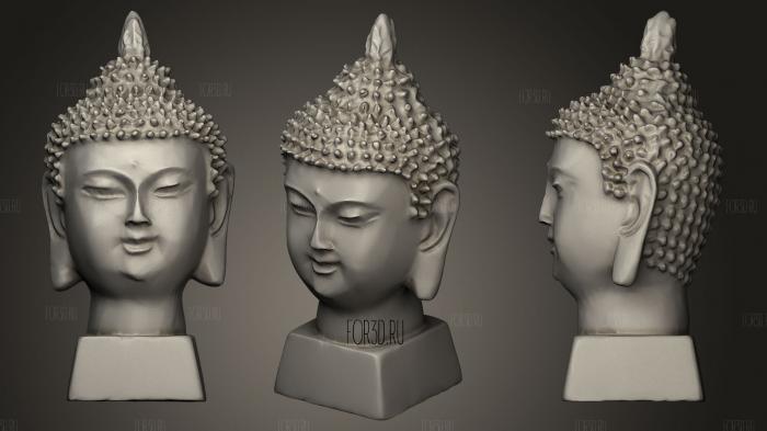 Бронзовая Порошковая Голова Будды 3d stl модель для ЧПУ