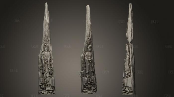 Stonecarving Guanyin statue stl model for CNC
