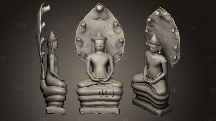 Будда Нага на троне 3d stl модель для ЧПУ
