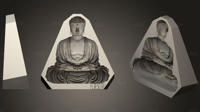 Оптическая иллюзия Будды с более толстым основанием 3d stl модель для ЧПУ