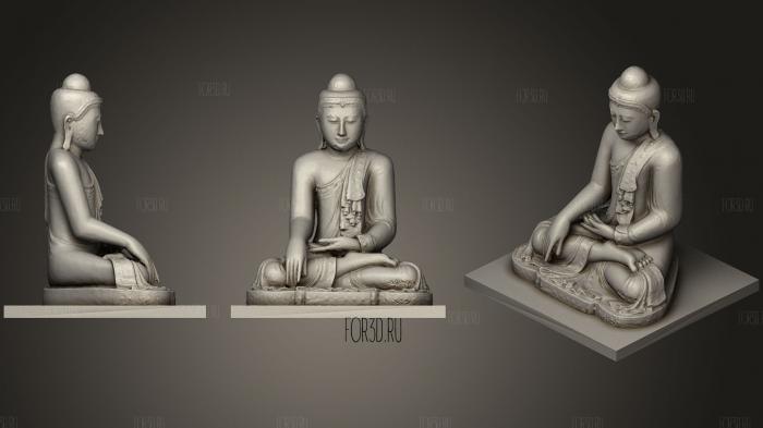 Enshrined Buddha c 1850 CE stl model for CNC