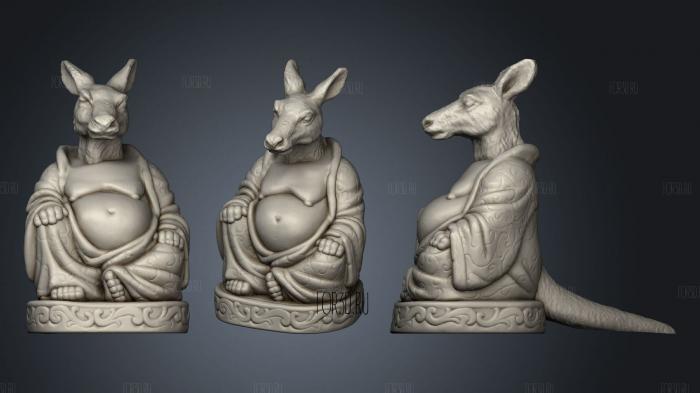 Buddha Roo (Kangaroo W tail) (Animal Collection) stl model for CNC
