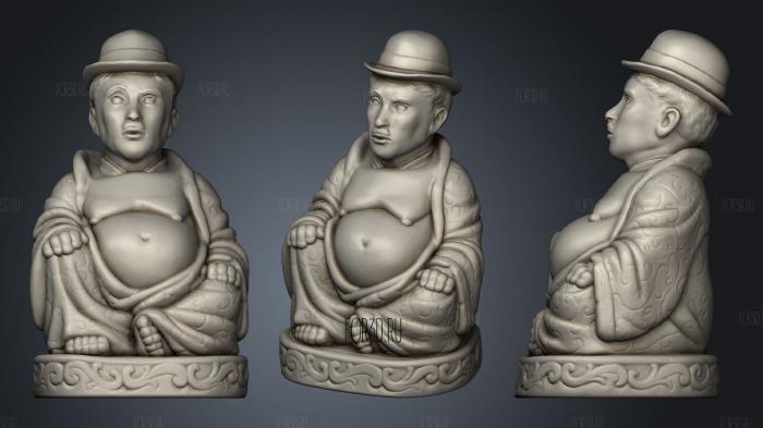 Charlie Chaplin Buddha (Famous People Collection) stl model for CNC