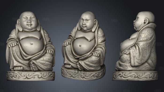 Laughing Buddha (With Flat Base) stl model for CNC