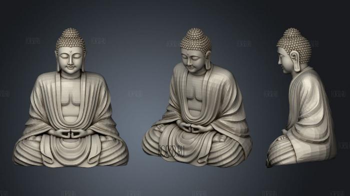 Sitting Buddha Statue stl model for CNC