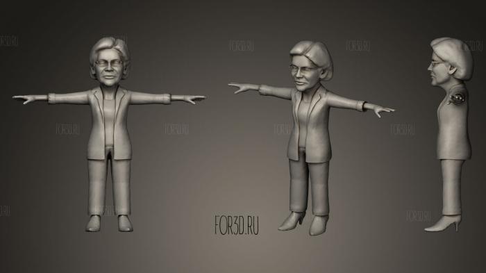 Elizabeth Warren caricatrue 3d stl модель для ЧПУ