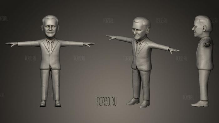 Joe Biden stylized 3D caricature stl model for CNC