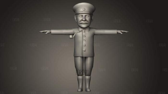 Stalin 3D caricature stl model for CNC
