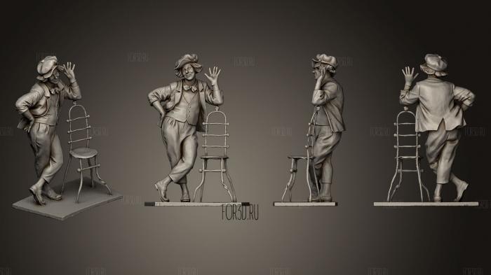 Oleg Popov сlown Statue stl model for CNC