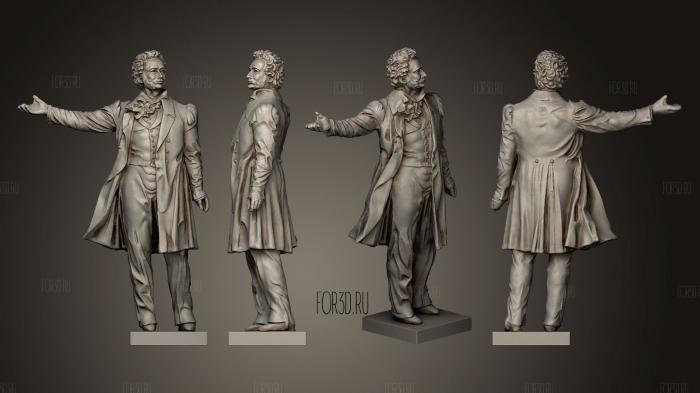 St Petersburg monument to Pushkin stl model for CNC