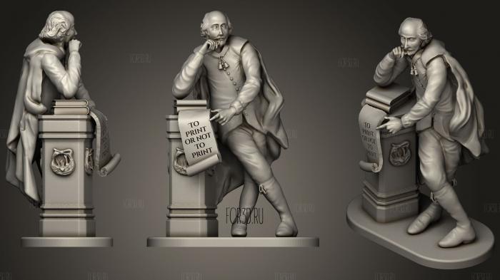 To Print Or Not To Print Shakespeare stl model for CNC