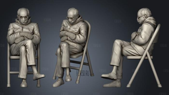 Bernie Sanders Foldable Chair Meme stl model for CNC