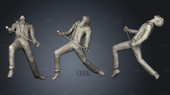 Скульптура Фредди Меркьюри 2 3d stl модель для ЧПУ
