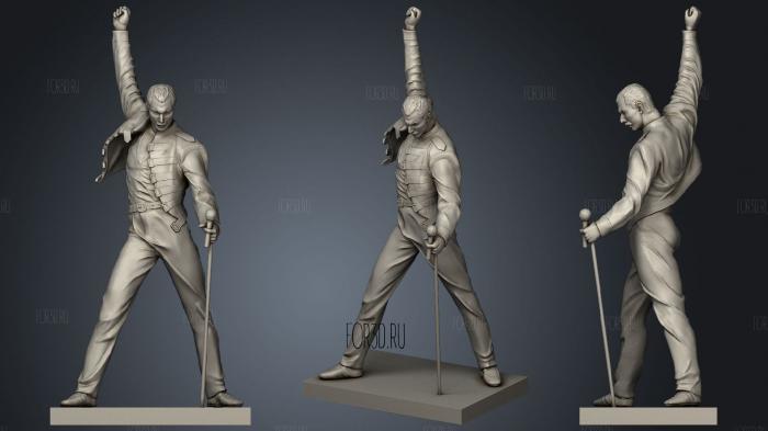 Freddie Mercury Statue in Montreux fixed stl model for CNC