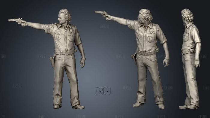 Rick Walking Dead 2 stl model for CNC
