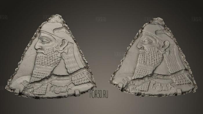 Assyrian relief fragment stl model for CNC
