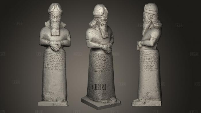 Statue Neo Assyrian Temple of Nabu stl model for CNC