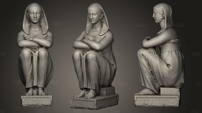 Statue of a priestess of isis stl model for CNC