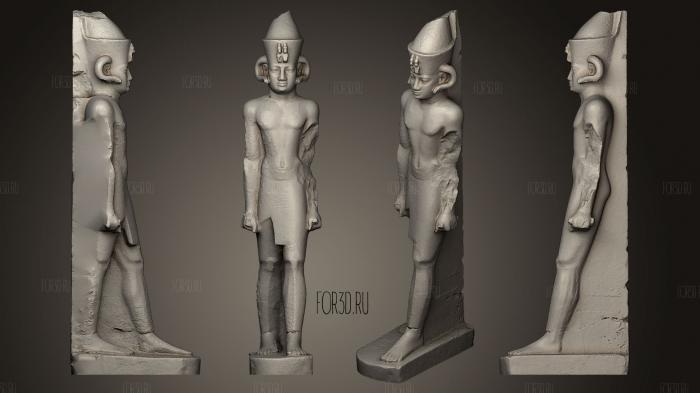 Statue of King Anlamani with ram horns stl model for CNC