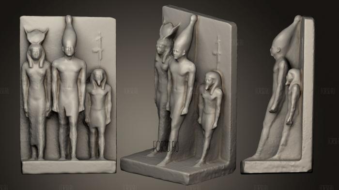 Статуя Триады короля Менкаура 3d stl модель для ЧПУ