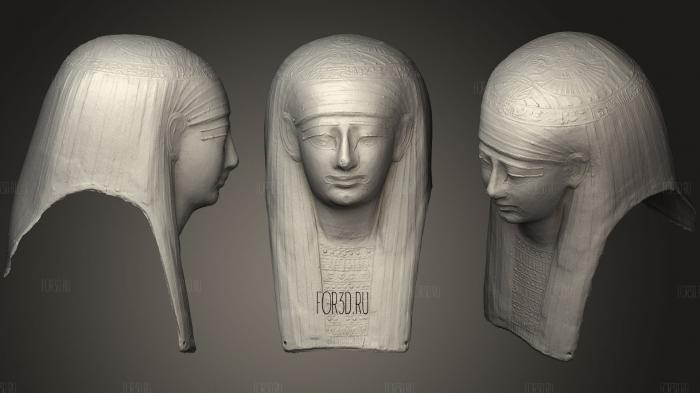 Mummy mask cartonnage stl model for CNC
