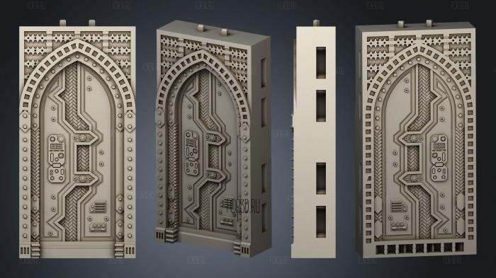 Gothic Industrial Blast Door stl model for CNC