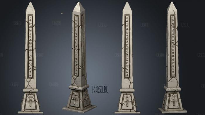 Obelisk stl model for CNC