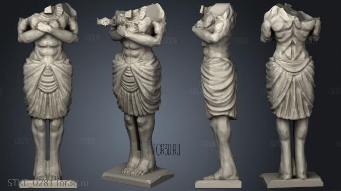 Egyptian Temple Entrance Anubis Broken stl model for CNC