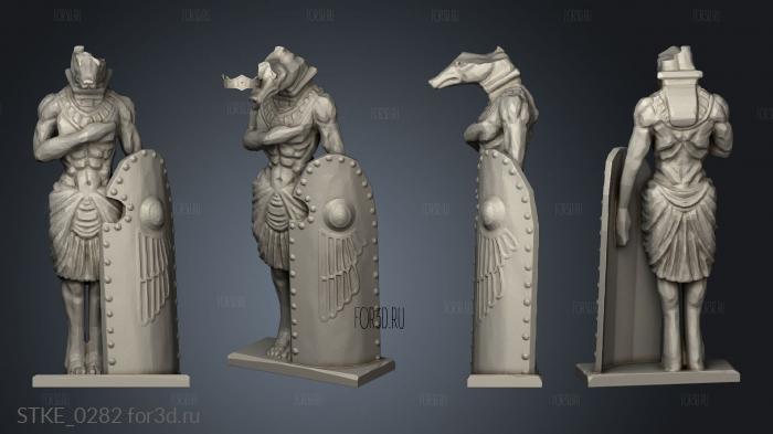 Egyptian Temple Entrance Anubis Broken stl model for CNC