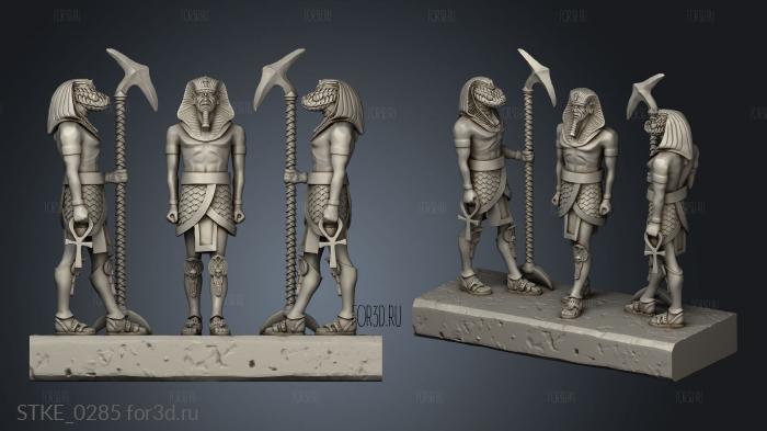 Ancient Tomb Gate Center Wall Statues stl model for CNC