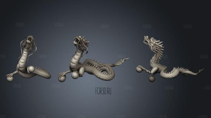 Dragon figurine stl model for CNC