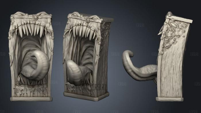 Dungeons and Dragons Bookcase Mimic Figure stl model for CNC