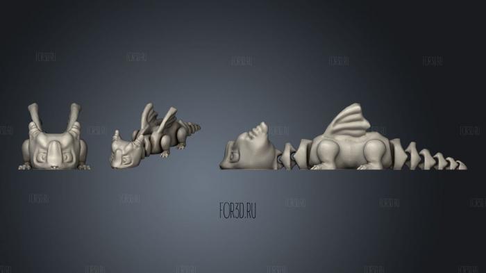 Flexi Articulated Anime Dragon stl model for CNC