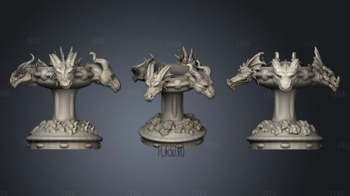 Four Dragons Candlestick 345 stl model for CNC