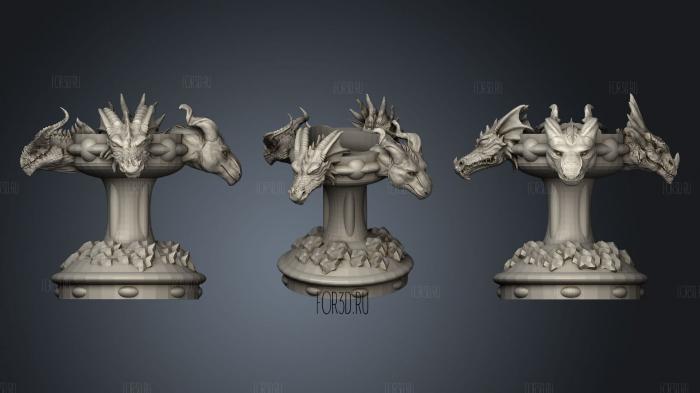 Four Dragons Candlestick stl model for CNC