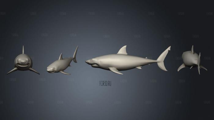 great white shark raiks stl model for CNC