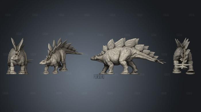 Stegosaurus pose 1 stl model for CNC