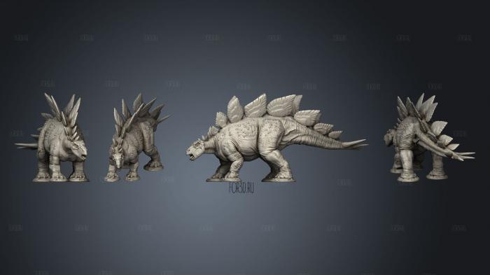 Stegosaurus pose 2 stl model for CNC