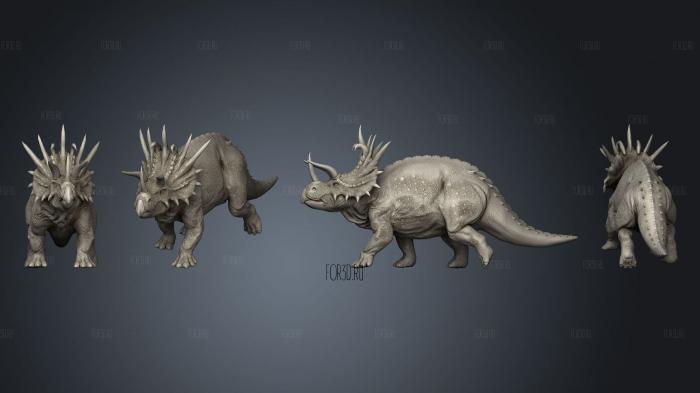 Triceratops Walking 2 Variations Huge stl model for CNC