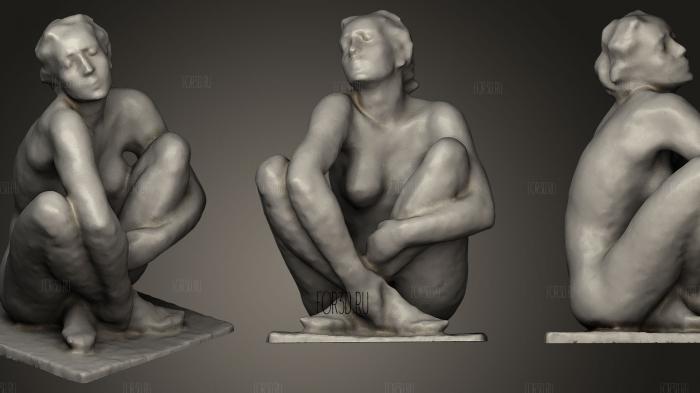 Скульптура сидящей женщины Георг Кольбе 3d stl модель для ЧПУ