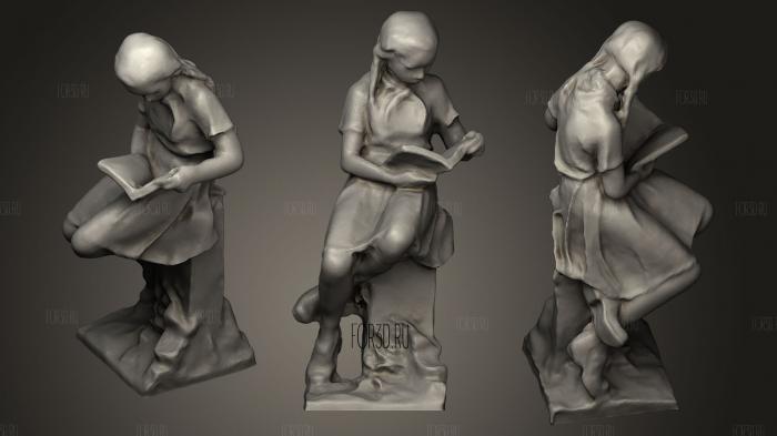 Young female pioneer stl model for CNC