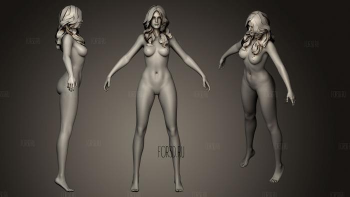 Photorealistic Female Character stl model for CNC