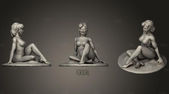 Naked Lady Figurine stl model for CNC