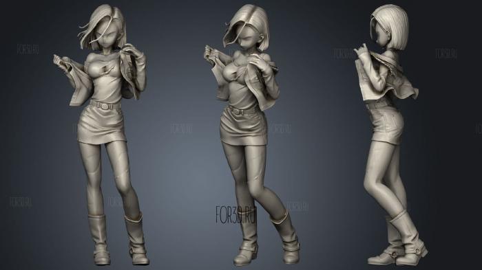 Android 18 stl model for CNC