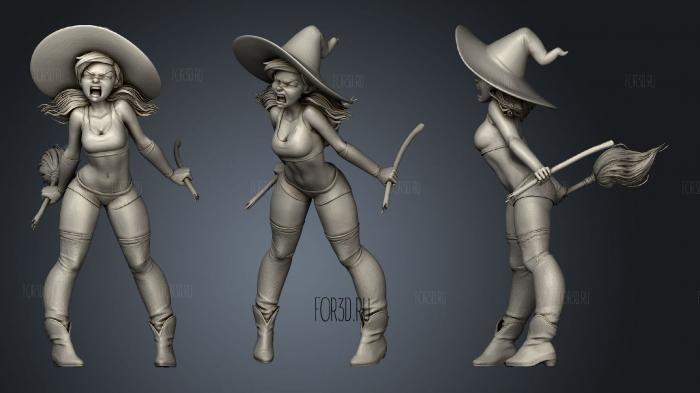 Angry witch stl model for CNC