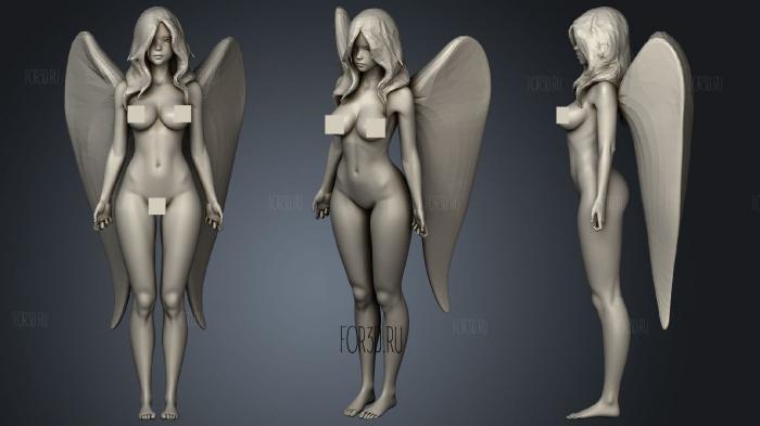 Anime Girl Angel stl model for CNC