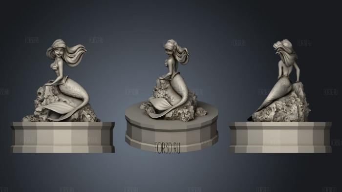 Ariel figurine stl model for CNC